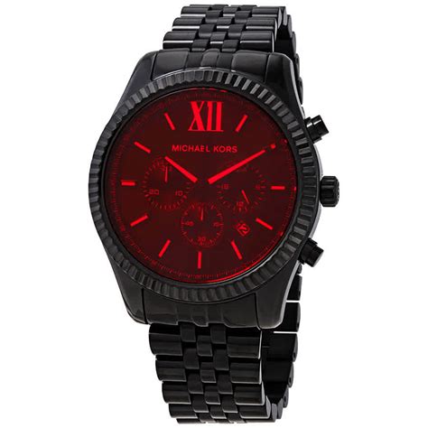 red and black michael kors watch|red michael kors watch men's.